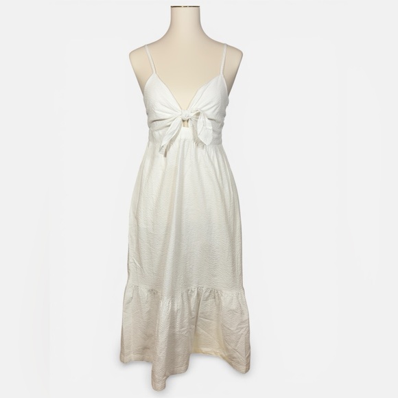 J. Crew Dresses & Skirts - NWT J. Crew white Tie-Front Spaghetti Strap Maxi Dress. 0125